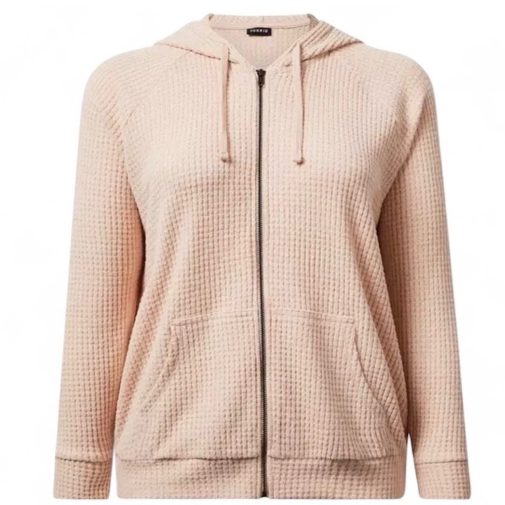 Torrid Brushed Waffle Raglan Zip Up Hoodie
